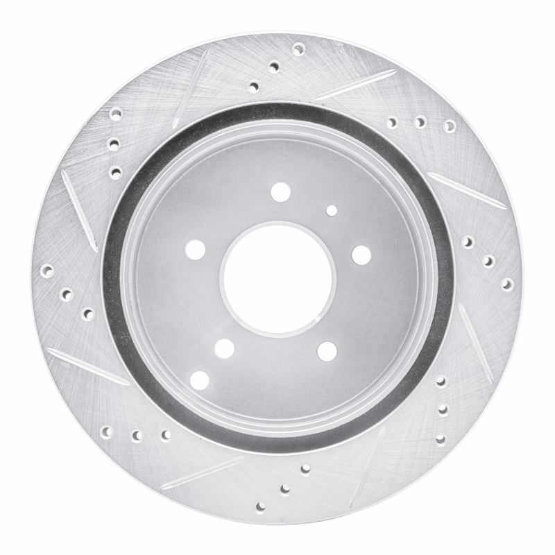 Chevrolet Captiva Brake Rotor (1) - Rear Right - R1 Concepts - Drilled & Slotted - Silver - `07-`15